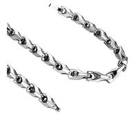 Urban-jewelry, splendida collana a maglie da uomo in tungsteno, 56 cm, color argento