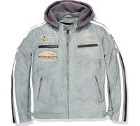 Urban Leather '58 GENTS' Giacca Moto Uomo in Pelle con Protezioni Per Schiena, Spalle e Gomiti Omologate CE | Grigio chiaro | 3XL