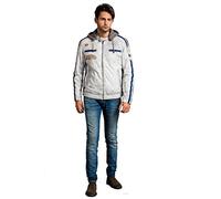 Urban Leather '58 GENTS' Giacca Moto Uomo in Pelle con Protezioni Per Schiena, Spalle e Gomiti Omologate CE | Grigio vintage | 5XL