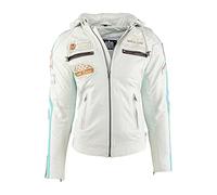 Urban Leather 58 LADIES | Giacca Moto Donna in Pelle con Protezioni Per Schiena, Spalle e Gomiti Omologate CE |Bianco| XL