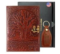 Urban Leather - Diario in pelle con grande albero della vita, libro delle ombre per uomini e donne, stile vintage marrone, diario di viaggio fatto a mano, album di ritagli, pagine bianche senza righe