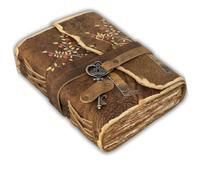 Urban Leather Diario rustico da 20,3 cm con albero per la vita, cuore e foglie, pagine con bordi antichi, per uomini e donne, quaderno da disegno vintage rilegato in pelle, diario con stampa su carta