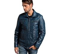 Urban Leather Giacca Calvin da Uomo, Ocean Blu, Taglia 2XL