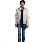 Urban Leather Giacca Calvin da Uomo, Vintage Grigio, Taglia 5XL