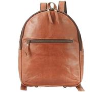 URBAN LEATHER Piccolo mini zaino in pelle per computer portatile borsa per uomo donna marrone vintage Bookbag Daypack con coulisse, Marrone, Small, 25 x 10 x 30 cm, marrone