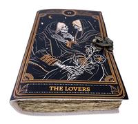 Urban Leather Skull Two Lovers - Diario vintage per uomini e donne, per scrivere, per schizzi, viaggi, album di ritagli, taccuino per lui e per lei, pagine spesse e non foderate
