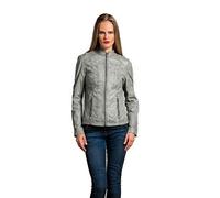 Urban Leather UR- 234 Rt01 Giacca in Pelle da Donna alla Moda, Grigio, Taglia 4XL