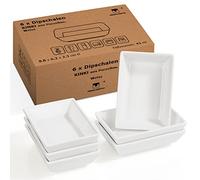 Urban Lifestyle 6 ciotole per salsa, 8,8 x 6,2 x 2,3 cm, set di ciotole per salsa di soia, ciotole per sushi, finger food (bianco)