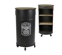 Urban living Barra BIDON con Ruote, Nero/Legno, Normal