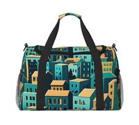 Urban Melodies - Borsone da viaggio per uomini e donne, borsa da viaggio pieghevole e spaziosa borsa da viaggio per riporre articoli da toeletta, articoli personali, nero, L, Nero , L