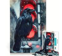 Urban Omen︰ Il corvo rosso Puzzle da 1000 pezzi Allenamento cerebrale Divertente incastro perfetto Senza spazi vuoti Attività per rafforzare i legami con i propri cari (38x26cm)