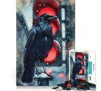 Urban Omen︰ Puzzle del Corvo Rosso da 1000 pezzi,divertente da giocare,senza sbavature,con pezzi ben tagliati,portatile,ideale per i viaggi (50x75cm)