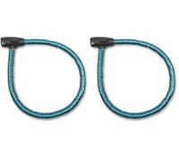 Urban Prime Armoured Cable lock - lucchetto antifurto per bici, moto, scooter, lucchetto con chiave, spessore 22mm, Colore ottanio (Confezione da 2)