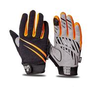 Urban Prime Long Gel-Padded Gloves Orange - Winter Version - Guanti da ciclismo invernali, lunghi, antiscivolo, imbottitura in gel, touch screen, arancione, unisex