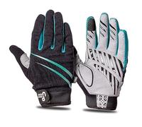 Urban Prime Long Gel-Padded Gloves Teal Green - Winter Version - Guanti da ciclismo invernali, lunghi, antiscivolo, imbottitura in gel, touch screen, ottanio, unisex