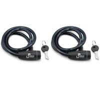 Urban Prime Security Cable lock with key, lucchetto antifurto per bici e monopattini, lucchetto con chiave, cavo da 102 cm, Colore ottanio (Confezione da 2)