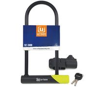 URBAN 12U300 Lucchetto a U Bici Alta Sicurezza, Leggero e con Ampio Archetto ø15 in Acciaio Temprato a Doppia Chiusura, Supporto per Trasporto Facile, Antifurto per Bici e Monopattino