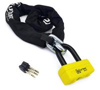 URBAN UR75120 Lucchetto Catena Antifurto Moto Alta Sicurezza Omologato Classe SRA, Mini U Blocca Disco + Catena ø15, 120 cm