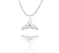 Urban SHe° - Collana da donna con pendente e orecchini a perno in argento sterling 925 a forma di coda di balena o sirena, set per regalo di compleanno, delfino Maori tribale e Argento, colore: Argento, cod. UBW3