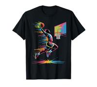 Urban Slam Dunk Art | Solo Grafica Astratta di Basket a Goccia Maglietta