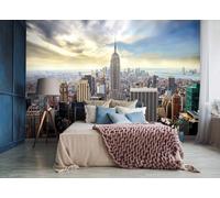 Urban Soggiorno Carta da Parati 312x219cm New York Murale Blu Facile Applicare