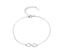 URBAN SPARKS Bracciale da donna in argento Sterling S925, delicato e minimalista con ciondolo di perle, bracciale in argento fine regolabile, elegante regalo, Mittelgroße, Argento, Agata