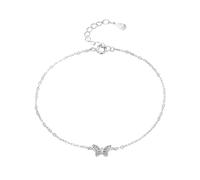 URBAN SPARKS Bracciale da donna in argento Sterling S925, delicato e minimalista con ciondolo di perle, bracciale in argento fine regolabile, elegante regalo, Mittelgroße, Argento, Agata