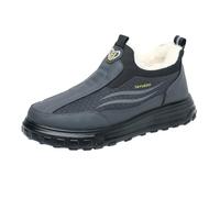 Urban Sporty - Scarpe da ginnastica alte da uomo, foderate in pile, con plateau, calde, per esplorare la città, passeggiate con il cane, per il tempo, Grigio, 41 1/3 EU