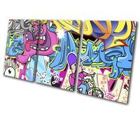 Urban Street Art Colour Abstract Graffiti TREBLE TELA parete arte foto stampa