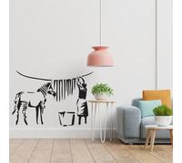 Urban Street Art Graffiti Wall Decal - Zebra Stripes Contemporary Laundry Sticker 31 x 22