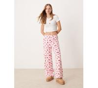 Urban Threads - Pigiama con stampa di fragole e cuori composto da pantaloni e T-shirt a maniche corte-Multicolore 42