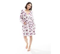 Urban Threads - Vestaglia in pile con stampa di fiocchi-Multicolore 46