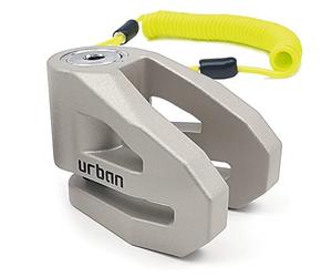URBAN UR208T Bloccadisco Moto ø10mm, Design Più Leggero e Robusto, Sicurezza Compatta ed Efficace, Chiusura Clic Facile, Cavo di Promemoria, Lucchetto Antifurto Moto, Bicicletta, Monopattino Elettrico