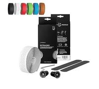 URBAN ZWEIRAD - Nastro per manubrio bicicletta da corsa Extra Dry, bianco, nastro autoadesivo con terminali per manubrio in alluminio, nastro per manubrio bici da corsa, bici da gravel