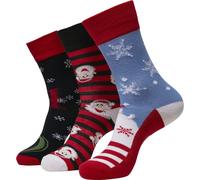 UrbanClassics Calze Di Natale Christmas Santa Ho 3-Pack Calze AOP X-MAS