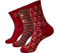 UrbanClassics Calze Di Natale Pan Di Zenzero Lurex 3-Pack Motiv Di Natale