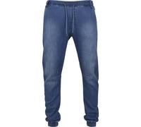Urbanclassics Pantaloni Felpati Jogpants Denim Knitted Jeans Stretch Blu Delavé