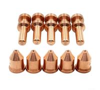 UrbanHui 249929 Set di ugelli e elettrodi 256026, torcia da taglio al plasma da 60 A, per spettro Miller per XT60, costruzione in rame per lavorazione industriale dei metalli, confezione da 10