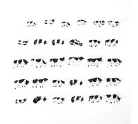 UrbanHui 30pcs Dipinto Mucca Modelli 1:87 HO Scala Plastica Farm Bestiame per Modellismo Kit e Diorama Scenario