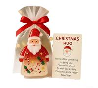 UrbanHui Abbraccio tascabile natalizio con mini ciondoli a forma di Babbo Natale e biglietti di incoraggiamento per messaggi caldi(1)