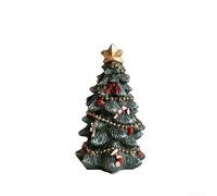 UrbanHui Albero di Natale in resina, ornamento da scrivania, albero in miniatura innevato per casa ufficio decorazione festiva (piccolo)