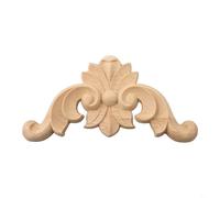 UrbanHui Applique decorativa ad angolo in legno intagliato, modanatura per armadietti, porte, pareti, mobili, 4 pezzi (10 x 10 cm)