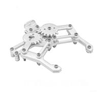 UrbanHui Artiglio meccanico a braccio robotico con ampia gamma di impugnatura, apertura base 55 mm, espandibile tramite piastra di estensione per oggetti più grandi (argento)