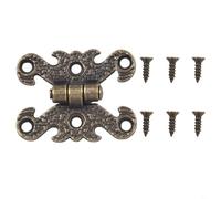 UrbanHui Cerniera antica per armadietto, in lega di zinco, per scatole di legno e cassetti, mobili, 40 mm x 30 mm, 113 mm x 69 mm (bronzo S)