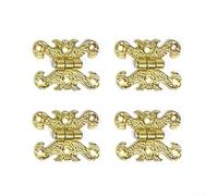 UrbanHui Cerniera antica per armadietto, in lega di zinco, per scatole di legno e cassetti, mobili, 40 mm x 30 mm, 113 mm x 69 mm (oro S)