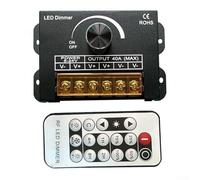 UrbanHui Commutatore telecomandato del regolatore della luminosità di rf LED con il timer, alloggio di alluminio per uso dell'interno ed all'aperto, valutazione corrente 40A