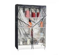 UrbanHui Copertura per mensole in filo metallico resistente, in PVC Oxford 210D, con doppia cerniera, protezione UV e polvere, cinghie di sicurezza per garage, cucina, cantina, magazzino (91 x 48 x