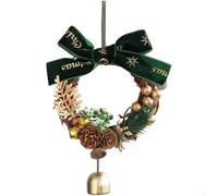 UrbanHui Decorazione natalizia in metallo a forma di campana per albero di Natale da appendere e ghirlanda, a forma di campana classica per un look festivo (verde)