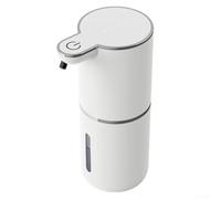 UrbanHui Dispenser automatico di sapone, dispenser di sapone da parete con quattro livelli di schiuma regolabili, corpo impermeabile, compatto con capacità di 380 ml, per uso domestico e aziendale