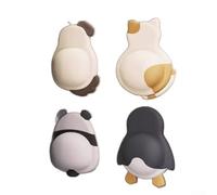 UrbanHui Fermaporta in silicone morbido al tatto, con imbottitura da 14 mm e simpatica forma di pinguino, panda, gatto, cane, per uso domestico (gatto giallo latte)